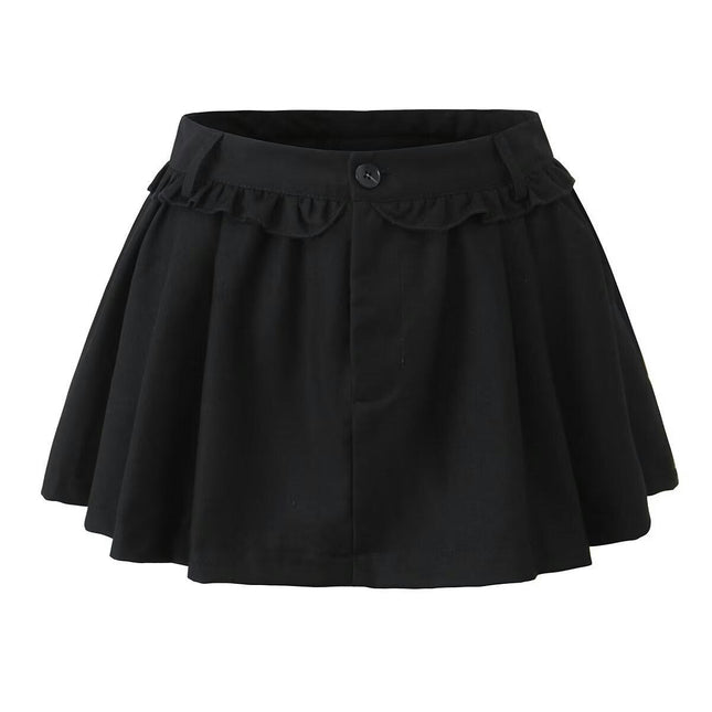 Women's A-Line Flared Short Skirt Pleated High Waist Mini Skirt