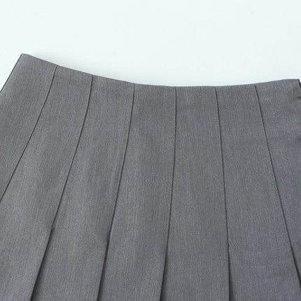 Womens High Waisted Pleated Tennis Skirt School A-Line Mini Skirts
