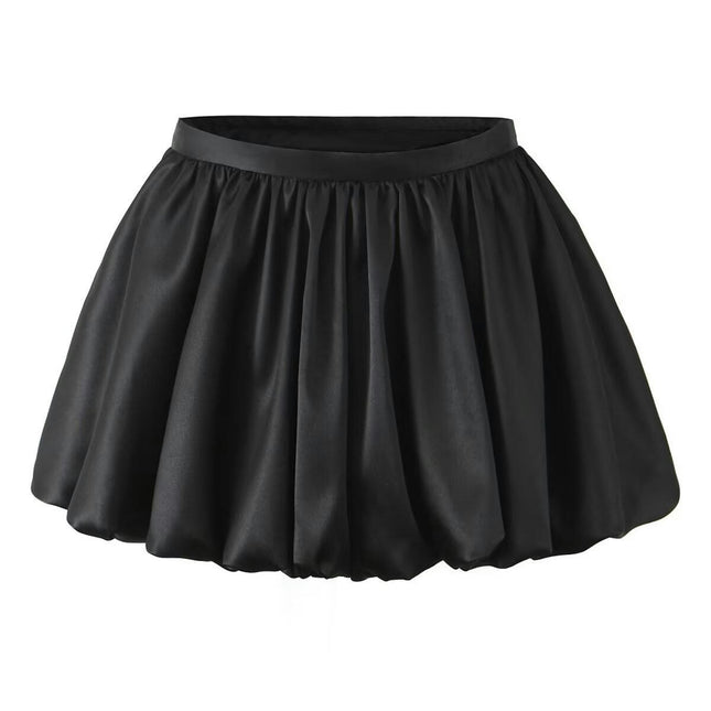 Women Mini Bubble Skirt High Waisted Puffy A-Line Balloon Short Skirt