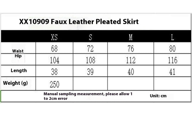 Women Faux Leather Mini Skirt High Waist Pleated A-Line Short Skirt