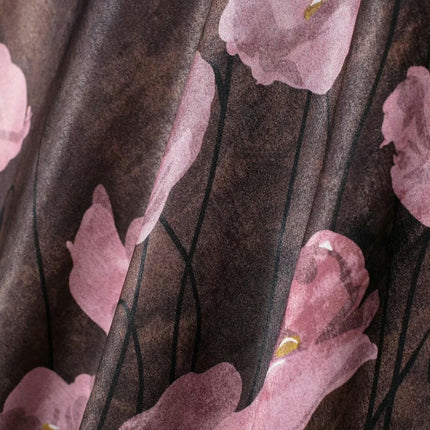 A-Line Skirts for Women High Waist Print Elegant Satin Midi Skirt