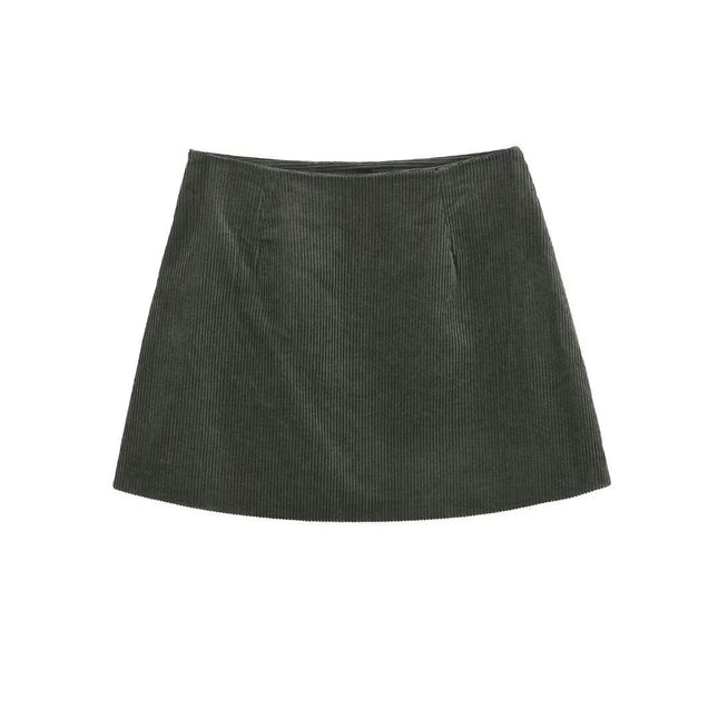 Womens Corduroy Mini Skirt Casual High Waist A-line Bodycon Short Pencil Skirts