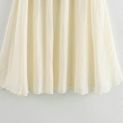 Women's High Waist Pleated Skirts Flowy A-Line Swing Long Skirt