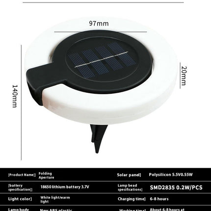 2 Pack Solar Underground Light Garden Courtyard Landscape Light Acrylic Solar Light Outdoor Light