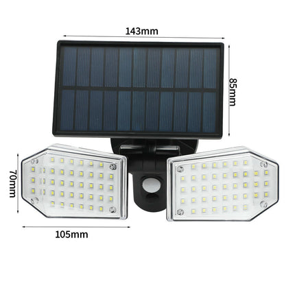 2 Pack Solar Lights Outdoor Waterproof LED High Brightness Cordless Solar Motion Sensor Lights