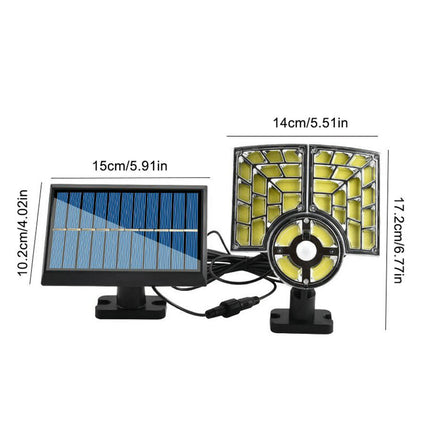 2 Pack Split Motion Sensor Flood Lights 3 Heads Waterproof 3 Modes Wall Lights for Yard Patio Garden