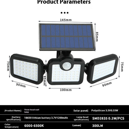 2 Pack Solar Motion Sensor Outdoor Lights Waterproof Solar Flood Wall Light for Garden Yard Patio