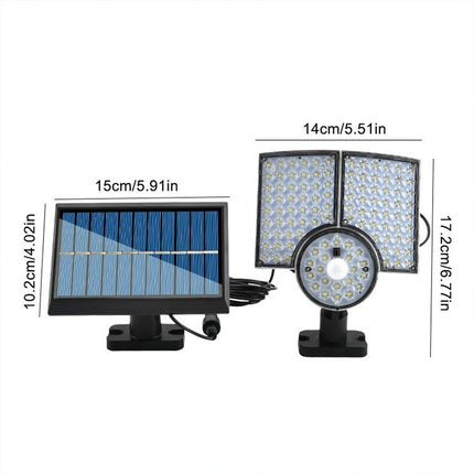 2 Pack Split Motion Sensor Flood Lights 3 Heads Waterproof 3 Modes Wall Lights for Yard Patio Garden