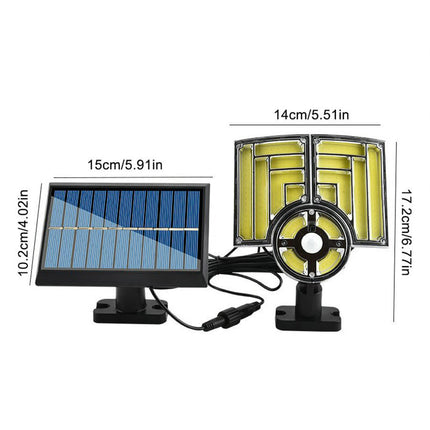 2 Pack Split Motion Sensor Flood Lights 3 Heads Waterproof 3 Modes Wall Lights for Yard Patio Garden