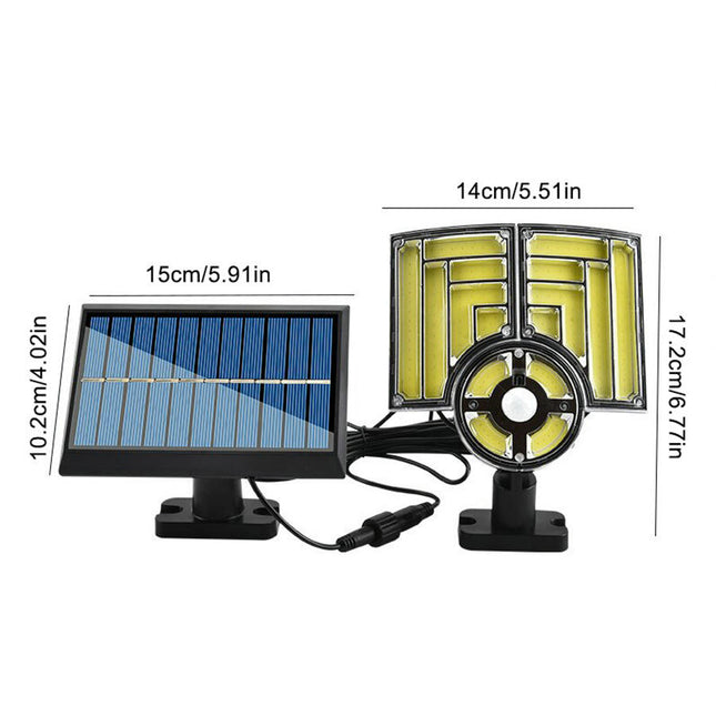 2 Pack Split Motion Sensor Flood Lights 3 Heads Waterproof 3 Modes Wall Lights for Yard Patio Garden