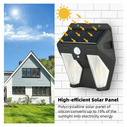2 Pack Solar Wall Lights Motion Sensor Outdoor Waterproof Lights for Fence Garden Patio Yard