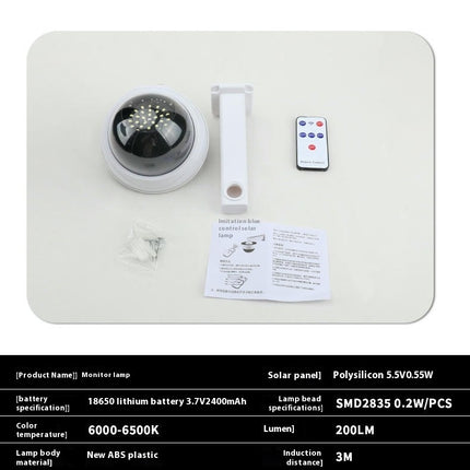 Waterproof Solar Outdoor Lights Fake Dummy Camera with Motion Sensor Light for Yard Patio Garage