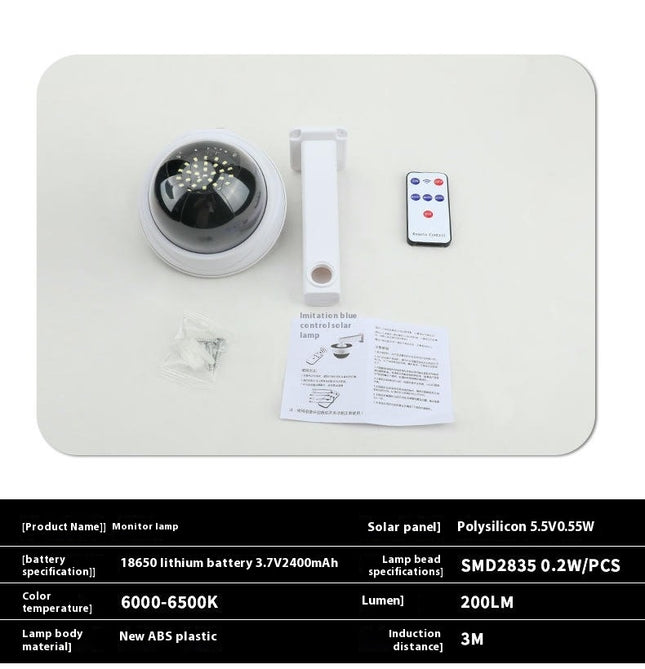 Waterproof Solar Outdoor Lights Fake Dummy Camera with Motion Sensor Light for Yard Patio Garage