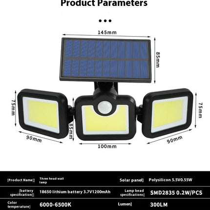 2 Pack Solar Lights Outdoor Motion Sensor Waterproof Solar Flood Lights for Outside Patio