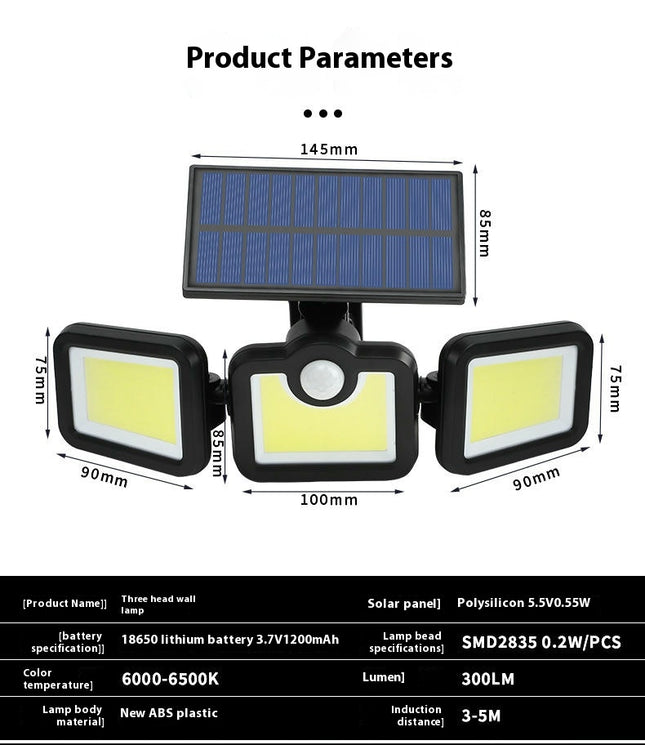 2 Pack Solar Lights Outdoor Motion Sensor Waterproof Solar Flood Lights for Outside Patio