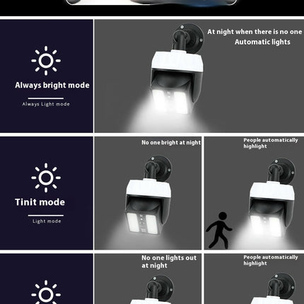 2 Pack Solar Flood Lights Outdoor Motion Sensor Dummy Fake Camera Lights for Yard Garage Garden