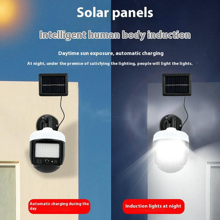 2 Pack Solar Flood Lights Outdoor Motion Sensor Dummy Fake Camera Lights for Yard Garage Garden