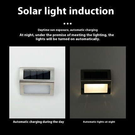 12 Pack Outdoor Fence Lights Solar Waterproof Stairs Light Wall Lamps for Step Walkway Patio