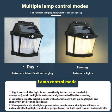 2 Pack Solar Wall Lights Outdoor Motion Sensor Lights for Patio Garage Shed Garden Yard