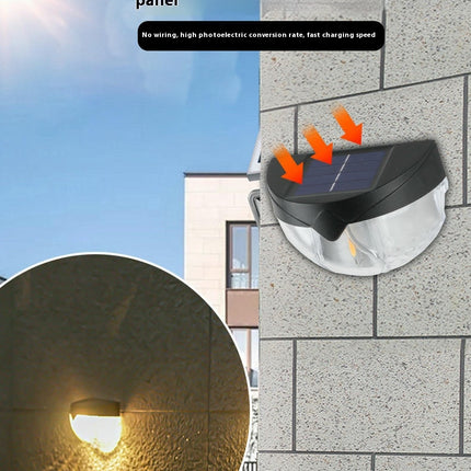 2 Pack Solar Fence Lights Outdoor Waterproof Wall Lights for Garage Front Door Patio