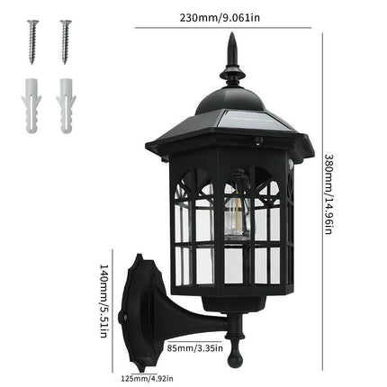 Solar Wall Lantern Outdoor Waterproof Solar Lights for Porch Fence Garden