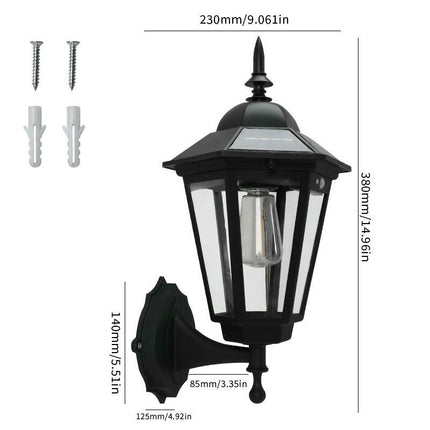 Solar Wall Lantern Outdoor Waterproof Solar Lights for Porch Fence Garden