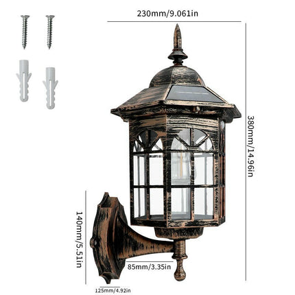 Solar Wall Lantern Outdoor Waterproof Solar Lights for Porch Fence Garden