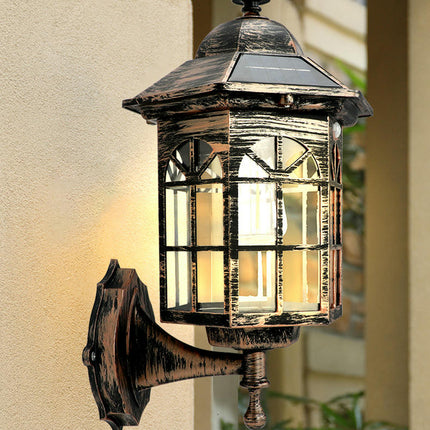 Solar Wall Lantern Outdoor Waterproof Solar Lights for Porch Fence Garden