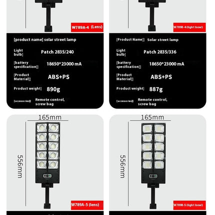 Solar Flood Street Lights Outdoor Waterproof Light with Motion Sensor for Garden Yard Garage