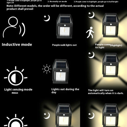 2 Pack Solar Wall Lanterns Outdoor Motion Sensor Waterproof Lights for Patio Garage Yard
