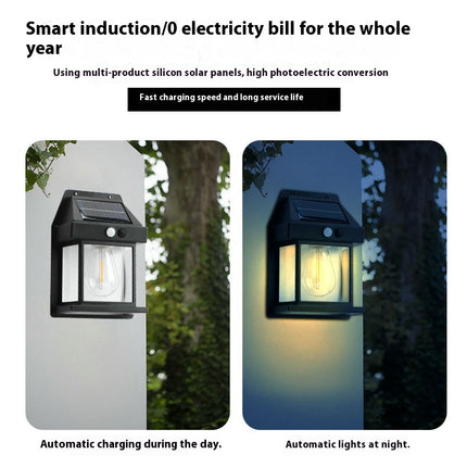 2 Pack Solar Wall Lanterns Outdoor Motion Sensor Waterproof Lights for Patio Garage Yard