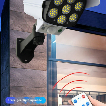 2 Pack Motion Sensor Solar Lights Outdoor Waterproof Lights Dummy Fake Camera for Porch Patio