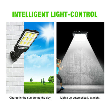 2 Pack Solar Street Lights Motion Sensor Outdoor Waterproof Flood Lights for Garage Yard