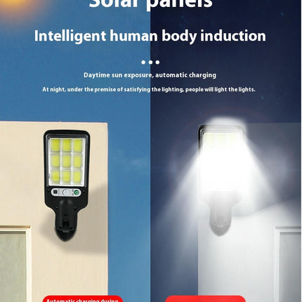 2 Pack Solar Street Lights Motion Sensor Outdoor Waterproof Flood Lights for Garage Yard