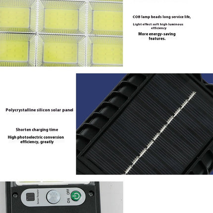 2 Pack Solar Street Lights Motion Sensor Outdoor Waterproof Flood Lights for Garage Yard
