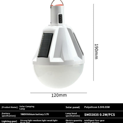 Emergency Solar Rechargeable Light Bulbs Portable LED Solar Emergency Light for Outdoor Camping