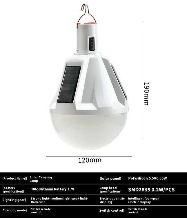 Emergency Solar Rechargeable Light Bulbs Portable LED Solar Emergency Light for Outdoor Camping