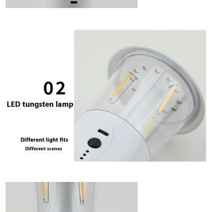 2 Pcs Camping Lantern Rechargeable USB Powered LED Tent Lamp for Outdoor Hiking Emergency