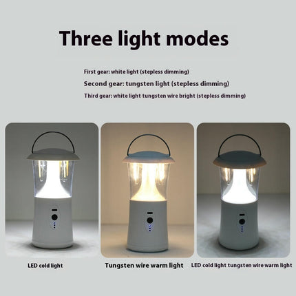 2 Pcs Camping Lantern Rechargeable USB Powered LED Tent Lamp for Outdoor Hiking Emergency