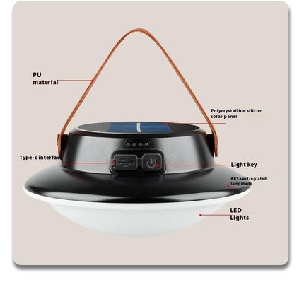 2 Pcs LED Camping Lantern Solar Rechargeable Portable Tent Light for Emergencies Camping