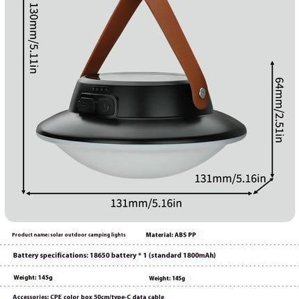 2 Pcs LED Camping Lantern Solar Rechargeable Portable Tent Light for Emergencies Camping