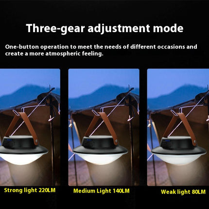 2 Pcs LED Camping Lantern Solar Rechargeable Portable Tent Light for Emergencies Camping