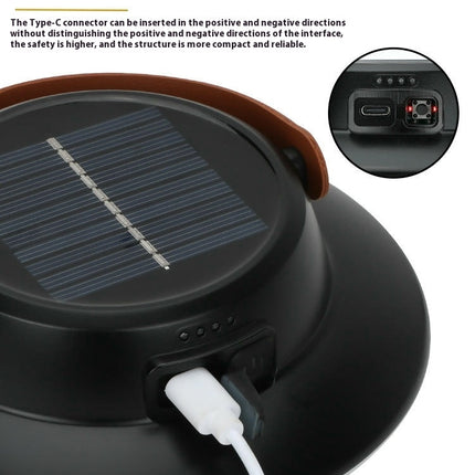 2 Pcs LED Camping Lantern Solar Rechargeable Portable Tent Light for Emergencies Camping
