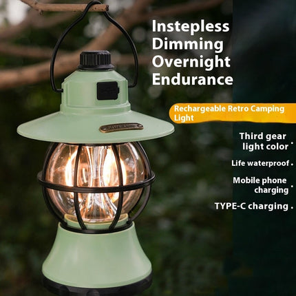 Camping Lantern Lights LED Lamp Type C Rechargeable Emergency Light for Outdoors Camping