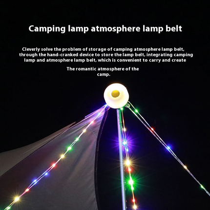 Camping String Lights Rechargeable Tent Lights String Hanging Waterproof Portable LED Lamp