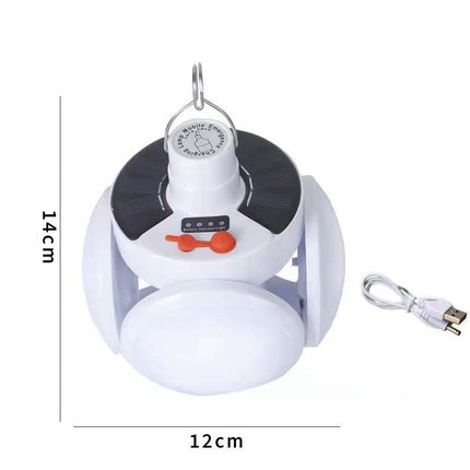 2 Pcs LED Camping Blub Tent Solar Lantern Rechargeable Foldable Remote Control Portable Light