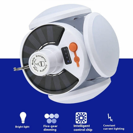 2 Pcs LED Camping Blub Tent Solar Lantern Rechargeable Foldable Remote Control Portable Light