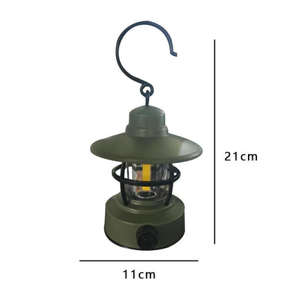 2 Pcs Vintage Rechargeable LED Lantern Battery Operated Camping Light for Outdoor Camping