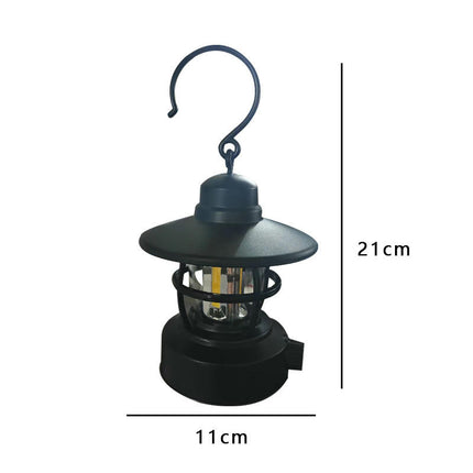 2 Pcs Vintage Rechargeable LED Lantern Battery Operated Camping Light for Outdoor Camping
