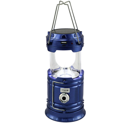 2 Pcs LED Camping Lantern, Solar and Rechargeable Lantern Flashlight Collapsible Portable Light